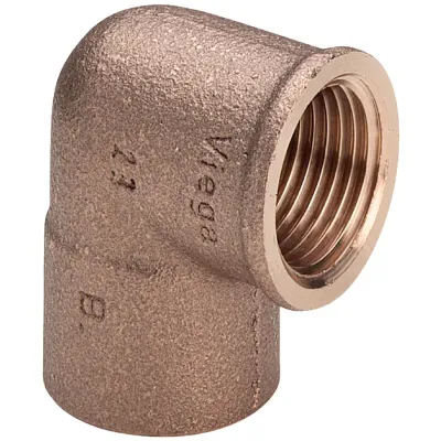 Gomito a 90° bronzo FF ø12 - 1/2" estremità a saldare femmina, filettatura Rp 105693