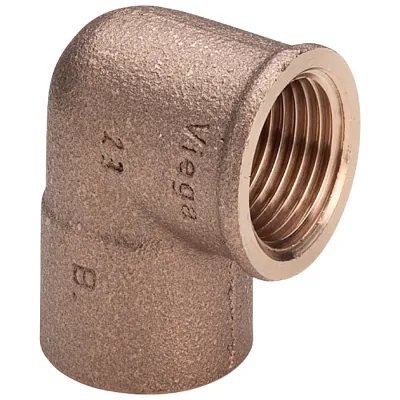 Gomito a 90° bronzo FF ø22 - 1/2" estremità a saldare femmina, filettatura Rp 106102