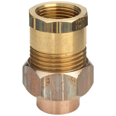 Bocchettone bronzo FF ø22 - 3/4" a sede conica, estremità a saldare femmina, filettatura Rp 101527