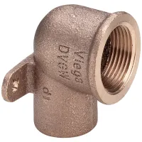 Gomito a 90° con flangia bronzo FF 18 - 1/2" estremità a saldare femmina, filettatura Rp 102210