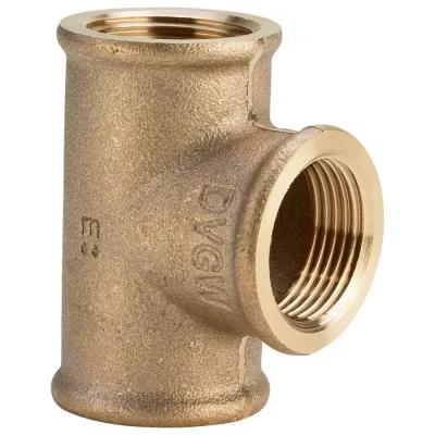 Raccordo a Tee 3/4"x3/4"x1/2" bronzo, filettature Rp 362508