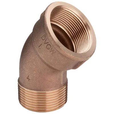 Curva a 45° D. 1/2 MF bronzo, filettatura R, filettatura Rp 264208