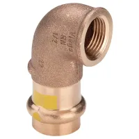 Gomito a 90° Profipress G F 15x1/2" F con SC‑Contur, bronzo, estremità a pressare femmina, filettatura Rp 345822