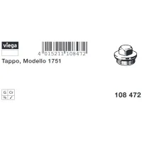 Tappo ø3/8"M per: chiave quadrata, ottone, filettatura G 108472