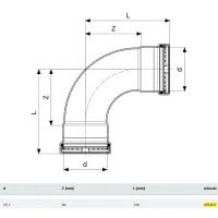 Curva a 90° FF 76,1 Profipress xL con SC‑Contur rame, estremità a pressare femmina 476847