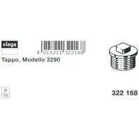 Tappo ø1.1/2"M per chiave quadrata, bronzo, filettatura R 322168