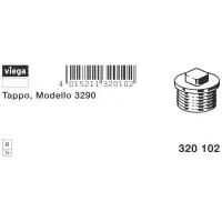 Tappo ø1/2"M per chiave quadrata, bronzo, filettatura R 320102