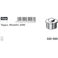 Tappo ø3/4"M per chiave quadrata, bronzo, filettatura R 320089