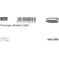 Prolunga MF 1"x20 bronzo, filettatura R, filettatura Rp 440589