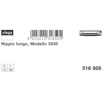 Barilotto nipplo lungo MM ø1.1/4"xL.100mm bronzo, filettatura R 318505