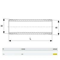 Barilotto nipplo lungo MM ø1.1/4"xL.100mm bronzo, filettatura R 318505