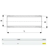 Barilotto nipplo lungo MM ø1.1/4"xL.120mm bronzo, filettatura R 318512