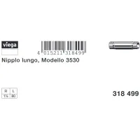 Barilotto nipplo lungo MM ø1.1/4"xL.80mm bronzo, filettatura R 318499