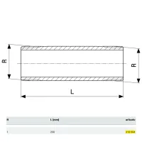 Barilotto nipplo lungo MM ø1"xL.200mm bronzo, filettatura R 319694