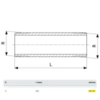 Barilotto nipplo lungo MM ø1/2"xL.200mm bronzo, filettatura R 267377