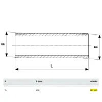 Barilotto nipplo lungo MM ø3/4"xL.200mm bronzo, filettatura R 267445