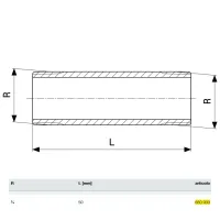 Barilotto nipplo lungo MM ø3/4"xL.50mm bronzo, filettatura R 650933