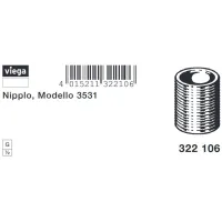 Vite semplice nipplo ø1/2"MM bronzo, filettatura G 322106