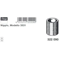 Vite semplice nipplo ø3/4"MM bronzo, filettatura G 322090