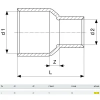 Manicotto di riduzione FF ø35x22 rame, estremità a saldare femmina 109738