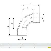 Curva a 90° rame ø18 mm estremità a saldare femmina FF 100148