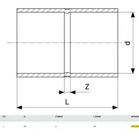 Manicotto con battente rame ø22 mm estremità a saldare femmina FF 100353