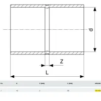 Manicotto con battente rame FF ø42 mm estremità a saldare femmina 105433