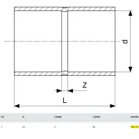 Manicotto con battente rame FF ø54 mm estremità a saldare femmina 106744