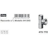 Raccordo a Tee F 14-1/2"-14 bronzo, estremità a saldare femmina, filettatura Rp 475772