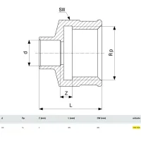 Manicotto FF 10-1/2" bronzo, estremità a saldare femmina, filettatura Rp 119515