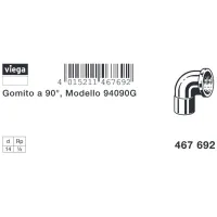 Gomito a 90° FF 14-1/2" bronzo, estremità a saldare femmina, filettatura Rp 467692