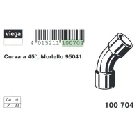 Curva a 45° rame ø22 mm estremità a saldare femmina FF 100704