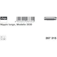 Nipplo lungo MM 1/2"x60 bronzo, filettatura R 267315