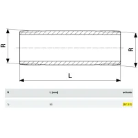 Nipplo lungo MM 1/2"x60 bronzo, filettatura R 267315