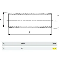 Nipplo lungo MM 3/4"x100 bronzo, filettatura R 267414