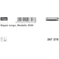 Nipplo lungo MM 1"x100 bronzo, filettatura R 267278