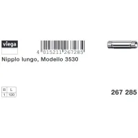 Nipplo lungo MM 1"x120 bronzo, filettatura R 267285