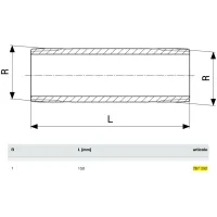 Nipplo lungo MM 1"x150 bronzo, filettatura R 267292