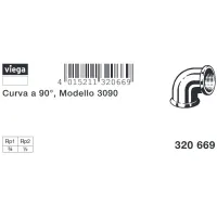 Curva a 90° 3/4"-1/2" bronzo, filettatura Rp 320669