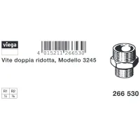 Nipples vite doppia ridotta 1/2x3/8 bronzo, filettatura R 266530