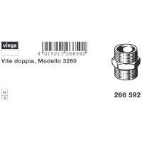 Nipplo vite doppia MM 1/2" bronzo, filettatura R 266592