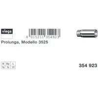 Prolunga MF 3/8"x15 bronzo, filettatura R, filettatura Rp 354923