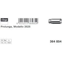 Prolunga MF 1/2"x12.5 bronzo, filettatura R, filettatura Rp 364854