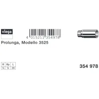 Prolunga MF 1/2"x20 bronzo, filettatura R, filettatura Rp 354978