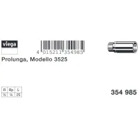 Prolunga MF 1/2"x25 bronzo, filettatura R, filettatura Rp 354985