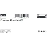 Prolunga MF 1/2"x50 bronzo, filettatura R, filettatura Rp 355012