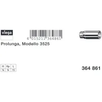 Prolunga MF 3/4"x15 bronzo, filettatura R, filettatura Rp 364861