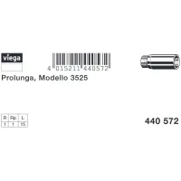 Prolunga MF 1"x15 bronzo, filettatura R, filettatura Rp 440572