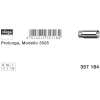 Prolunga MF 1"x25 bronzo, filettatura R, filettatura Rp 357184