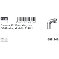 Curva a 90° MF D. 42 Prestabo con SC‑Contur, acciaio al carbonio zincato, estremità maschio, estremità a pressare femmina 558246